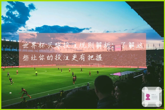 世界杯买球投注规则解析：了解这些让你的投注更有把握